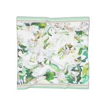 Load image into Gallery viewer, Green Leaf and White Flower Butterfly Scarf, Scarf