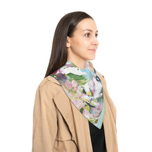 Load image into Gallery viewer, Blue and Pink Abstract Flower Butterfly Scarf

