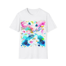 Load image into Gallery viewer, Abstract Watercolor Splash T-Shirt | Pink Blue Green Ink Art
