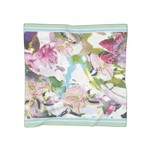 Load image into Gallery viewer, Blue and Pink Abstract Flower Butterfly Scarf
