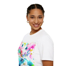 Load image into Gallery viewer, Abstract Watercolor Splash T-Shirt | Pink Blue Green Ink Art
