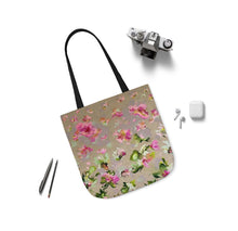 Load image into Gallery viewer, Pink Watercolor Floral Canvas Tote | Floral Tote Bag
